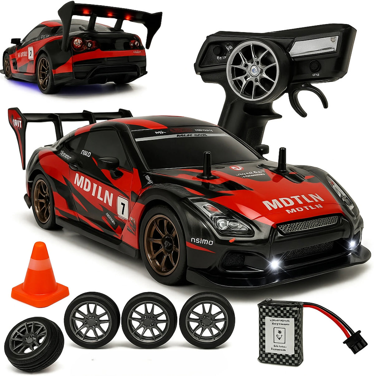1:16 High-Speed 4WD RC Drift Car, Fibre Red diecast scale model car
